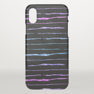 Colorful Glitter Crazy Lines Pattern iPhone X Case