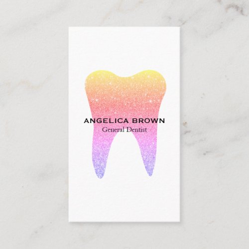 Colorful Glitter Dental Business Card