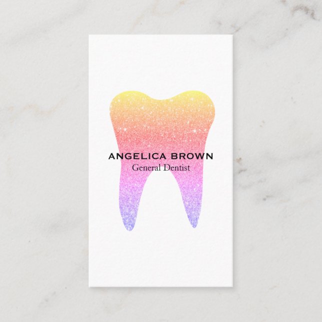 Colorful Glitter Dental Business Card (Front)