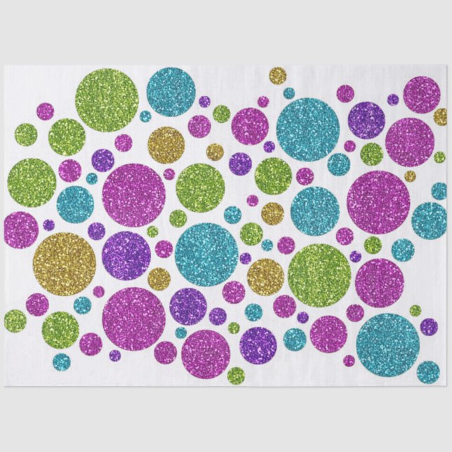 Colorful Glitter Dots Tissue Paper (Front)
