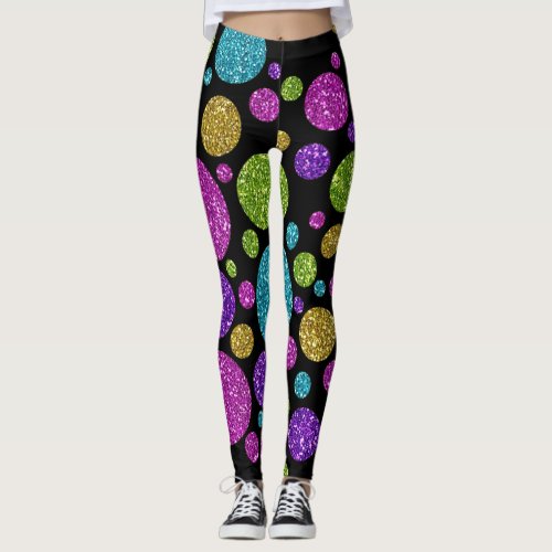 Colorful Glitter Dots Wireless Charger Leggings