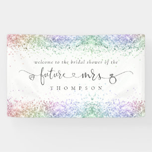 Colorful Glitter Future Mrs Welcome Bridal Shower Banner