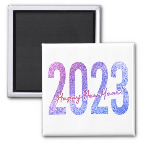 Colorful Glitter Happy New Year 2023 Magnet