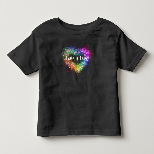 Colorful glitter heart  toddler t-shirt (Front)