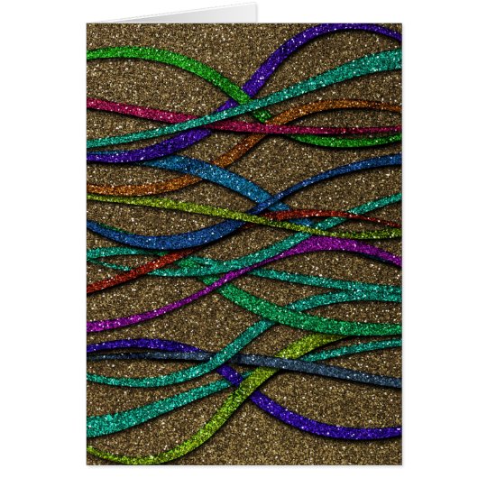Colorful Glitter Lines Card