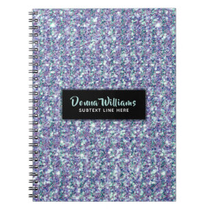 Colorful Glitter Modern Typography Template Notebook