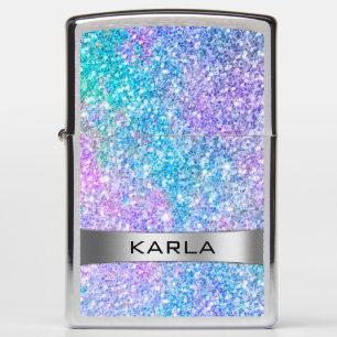 Colorful Glitter Monogram Zippo Lighter