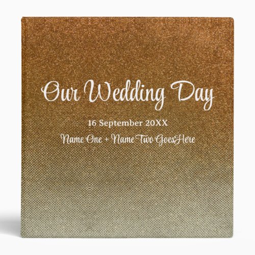 Colorful Glitter Ombre Wedding Photo Album Recipes 3 Ring Binder