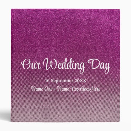 Colorful Glitter Ombre Wedding Photo Album Recipes 3 Ring Binder