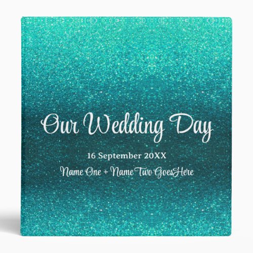 Colorful Glitter Ombre Wedding Photo Album Recipes 3 Ring Binder