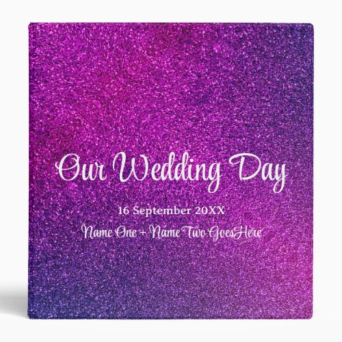 Colorful Glitter Ombre Wedding Photo Album Recipes 3 Ring Binder