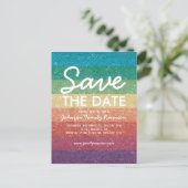 Colorful Glitter Party Reunion Save the Date Announcement Postcard (Standing Front)