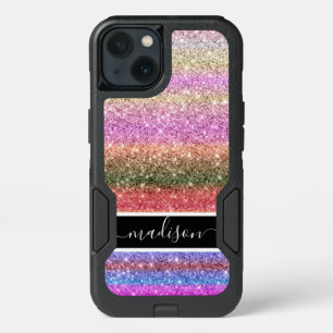 Colorful Glitter, Personalize name iPhone 13 Case