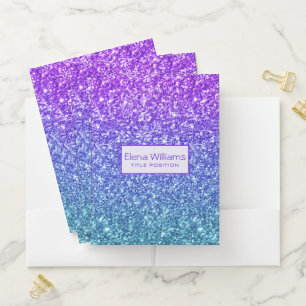Colorful Glitter Pocket Folder