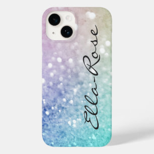 Colorful Glitter Pretty Bokeh Monogrammed Case-Mate iPhone 14 Case