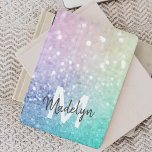 Colorful Glitter Pretty Bokeh Monogrammed iPad Air Cover<br><div class="desc">Easily personalize this elegant colorful bokeh glitter pattern with your custom name and/or monogram.</div>