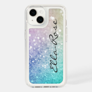 Colorful Glitter Pretty Bokeh Monogrammed Speck iPhone 14 Case