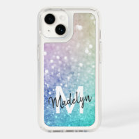 Colorful Glitter Pretty Bokeh Monogrammed