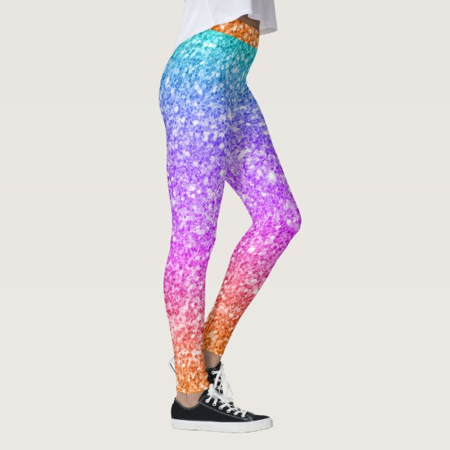 Colorful Glitter Print Gradient Leggings (Right)