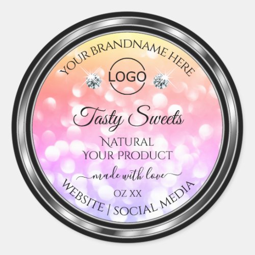 Colorful Glitter Product Labels Diamonds with Logo
