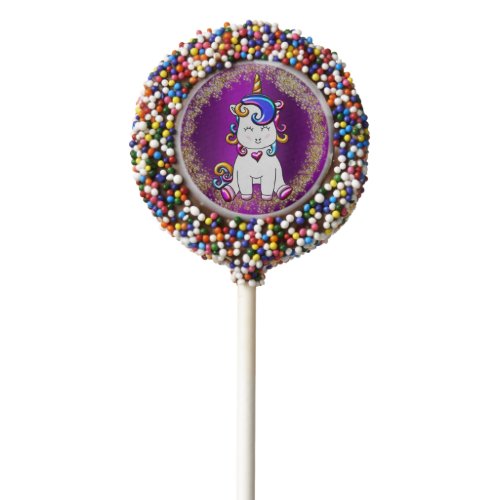 Colorful Glitter Purple Unicorn Birthday Chocolate Covered Oreo Pop
