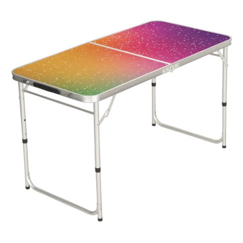 ✨ Colorful Glitter Sparkle Cosmic Background Beer Pong Table