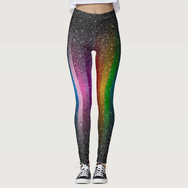 Colorful Glitter Sparkles Leggings (Front)