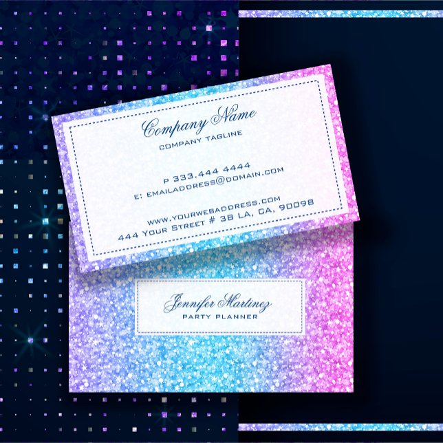 Colorful Glitter & Sparkles Texture Business Card (Creator Uploaded)