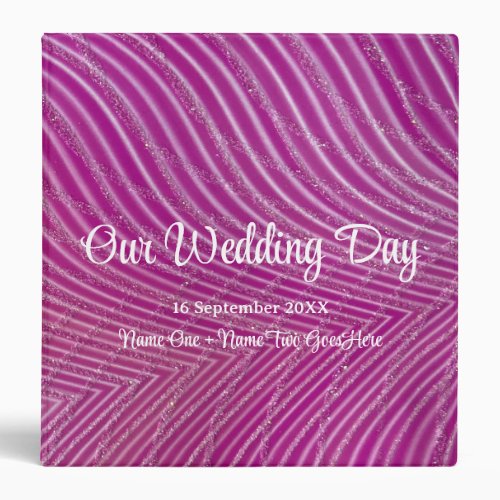 Colorful Glitter Stripe Wedding Photo Album Recipe 3 Ring Binder