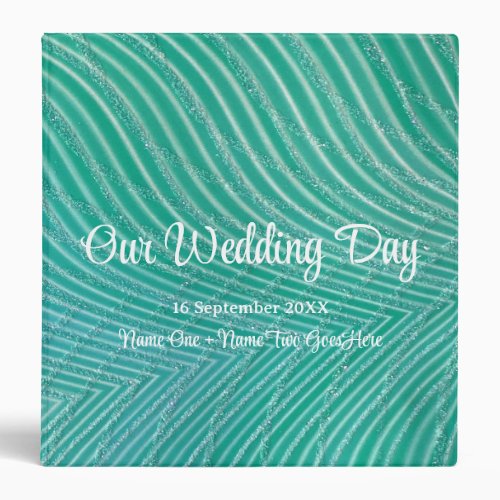 Colorful Glitter Stripe Wedding Photo Album Recipe 3 Ring Binder