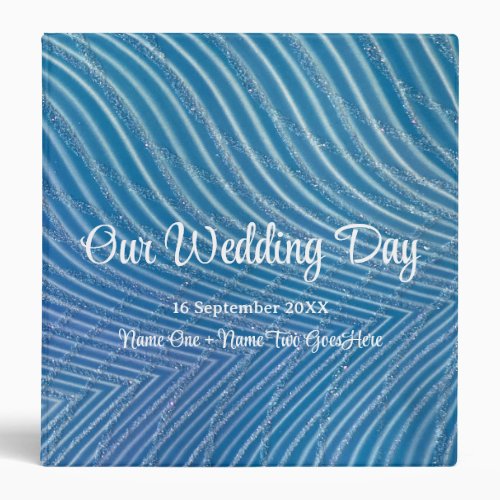 Colorful Glitter Stripe Wedding Photo Album Recipe 3 Ring Binder