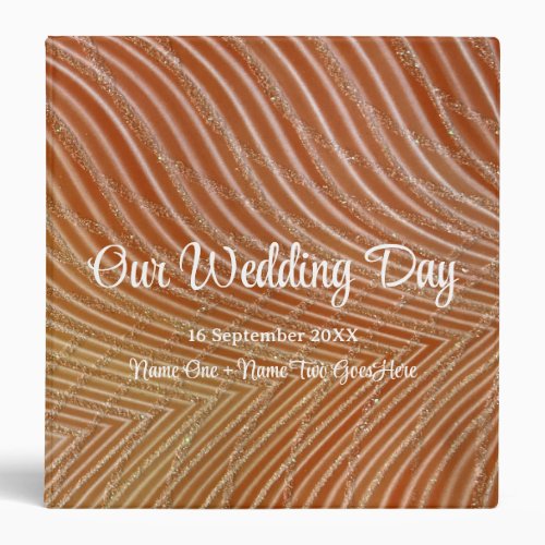 Colorful Glitter Stripe Wedding Photo Album Recipe 3 Ring Binder