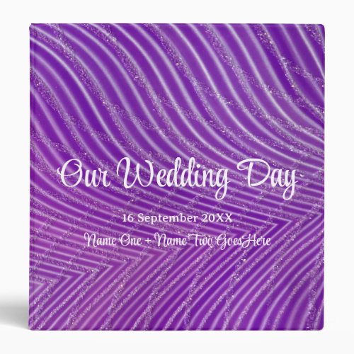 Colorful Glitter Stripe Wedding Photo Album Recipe 3 Ring Binder