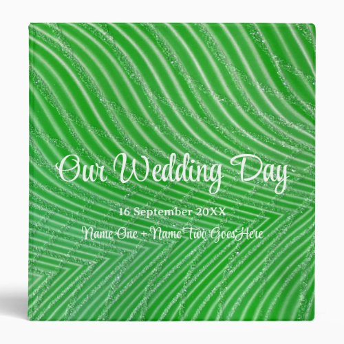 Colorful Glitter Stripe Wedding Photo Album Recipe 3 Ring Binder