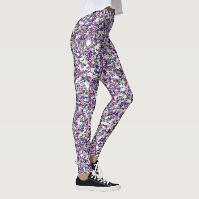 Colorful Glitter Texture Print Leggings (Right)