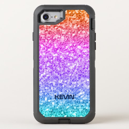Colorful Glitter Texture Print Pattern OtterBox Defender iPhone SE87 Case