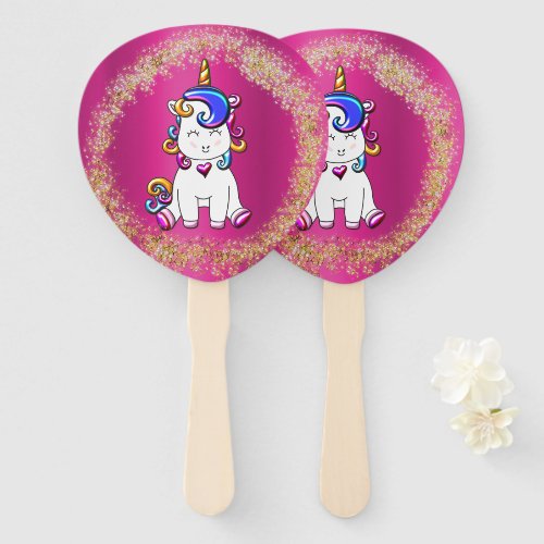 Colorful Glitter Unicorn Birthday Pink