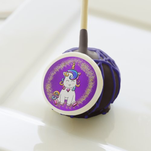 Colorful Glitter Unicorn Purple Birthday Cake Pops