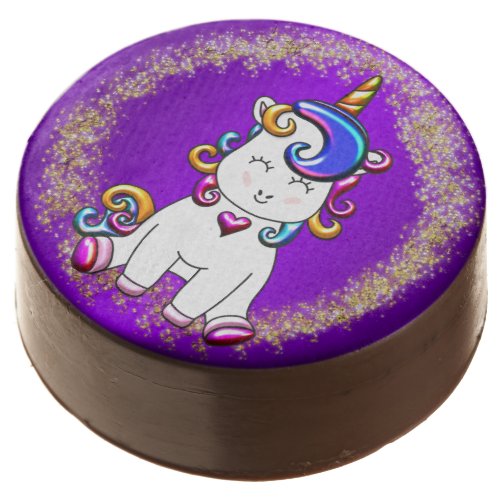 Colorful Glitter Unicorn Purple Chocolate Covered Oreo