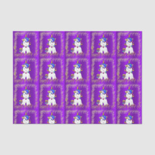 Colorful Glitter Unicorn Purple Tissue Paper