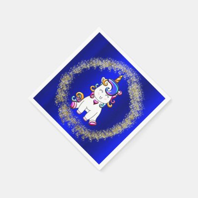 Colorful Glitter Unicorns Blue
