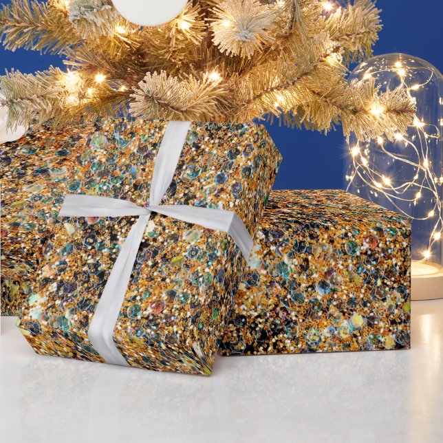 Colorful Glitter Wrapping Paper (Holidays)