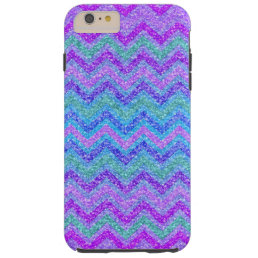 Colorful Glitter Zigzag Chevron Geometric Pattern Tough iPhone 6 Plus Case