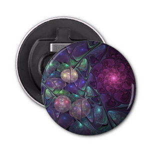Colorful Glittering Modern Abstract Fractal Art Bottle Opener