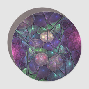Colorful Glittering Modern Abstract Fractal Art Car Magnet