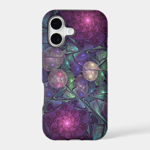 Colorful Glittering Modern Abstract Fractal Art iPhone 17 Case