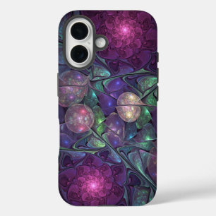 Colorful Glittering Modern Abstract Fractal Art iPhone 16 Case
