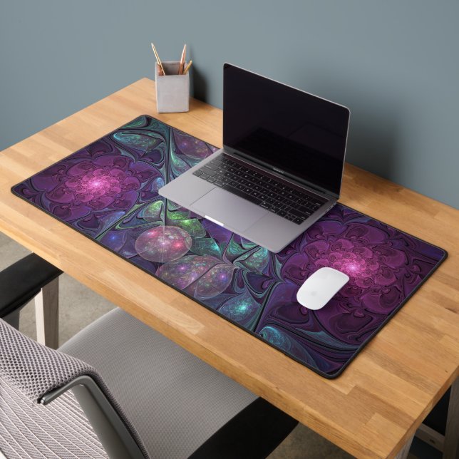 Colorful Glittering Modern Abstract Fractal Art Desk Mat (Office 2)