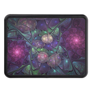 Colorful Glittering Modern Abstract Fractal Art Hitch Cover