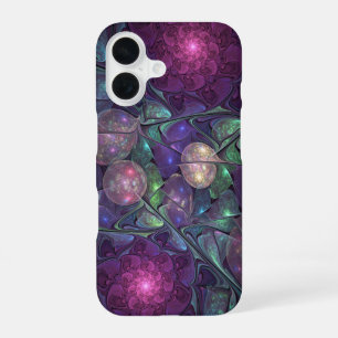Colorful Glittering Modern Abstract Fractal Art iPhone 16 Case